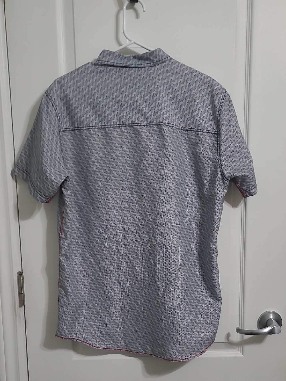 Karbur Blue & White Short-Sleeve Casual Button-Down Shirt Sz Med - Picture 4 of 16